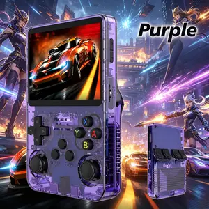 Purple Rechargeable Retro Handheld Game Console - 3.5-inch Portable Screen, 64G Built-in Memory Card, Protection Feature, On-the-Go Gaming Gift, Compact Game Pad, Portable Video Player Gadget