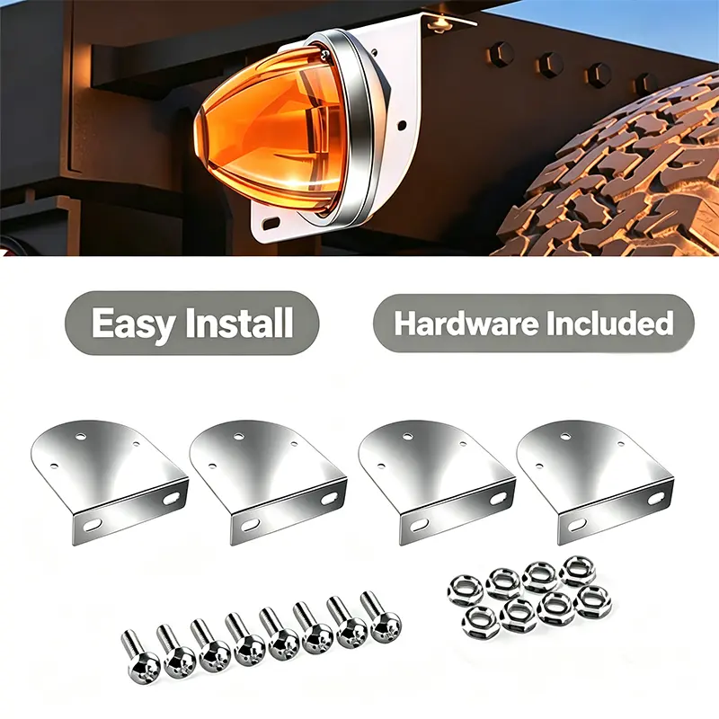 Watermelon LED Light stainless steel bracket, 304 Stainless Steel Mounting Brackets with Pre-Drilled Holes, Universal Watermelon Light L-Shape Holder for Car Truck Underglow Side Tail Roof Auxiliary Lights, 2/4Pcs