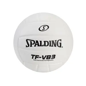 Spalding WC721438 TF-VB5 Composite Leather Volleyball - Floating Bladder, Tournament Play, 0.78lbs, Navy, Silver & White