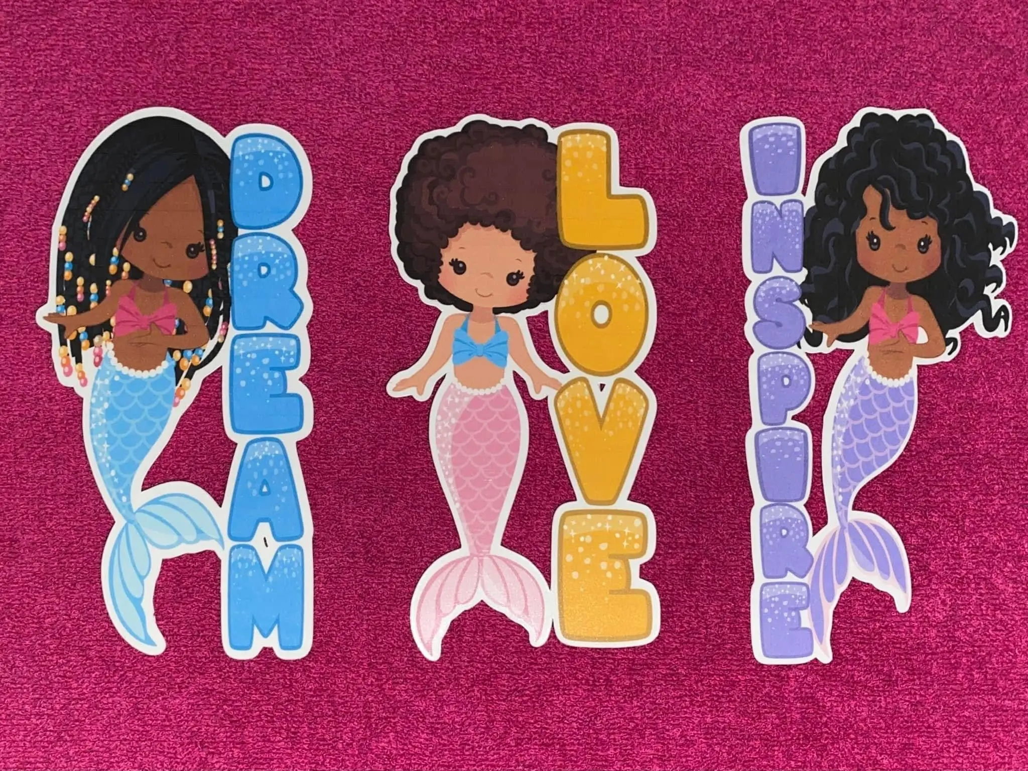 Dream, Love, Inspire, (Mermaid Girls Bookmark Set)