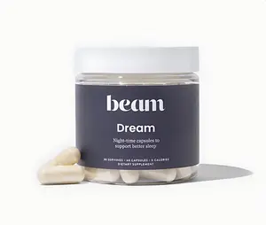 Beam Dream Capsules - Night Time Sleep Support Supplement with Magnesium & Melatonin for Restful Nights & Refreshing Mornings - Vegan, Non-GMO, Travel Friendly - 30 Capsules Fitness Healthcare Bathroom