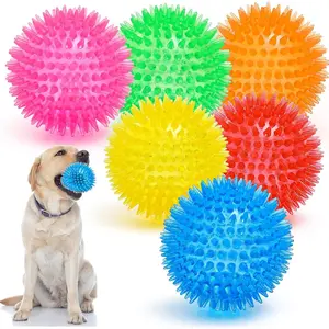 Squeaky Dog Toy Balls 3.5" Non-Toxic BPA Free Chew Toy for Puppies, Available in 6 Colors, Durable Aggressive Chewers dog toys Sensory dog toys