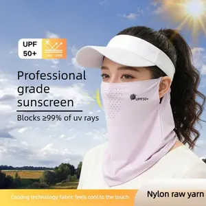 Sunscreen face mask, ice silk face mask, face covering, summer outdoor sun protection, UV protection, neck protection, thin and breathable ice sleeves