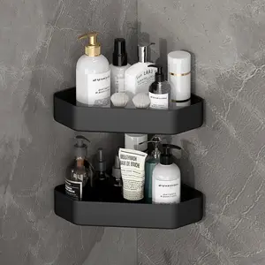 Aluminium Bathroom Shower Shelf – Wall-Mounted Shampoo & Makeup Organizer Rack