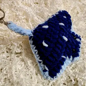 Plush Stingray Key Chain Crafted By Hand