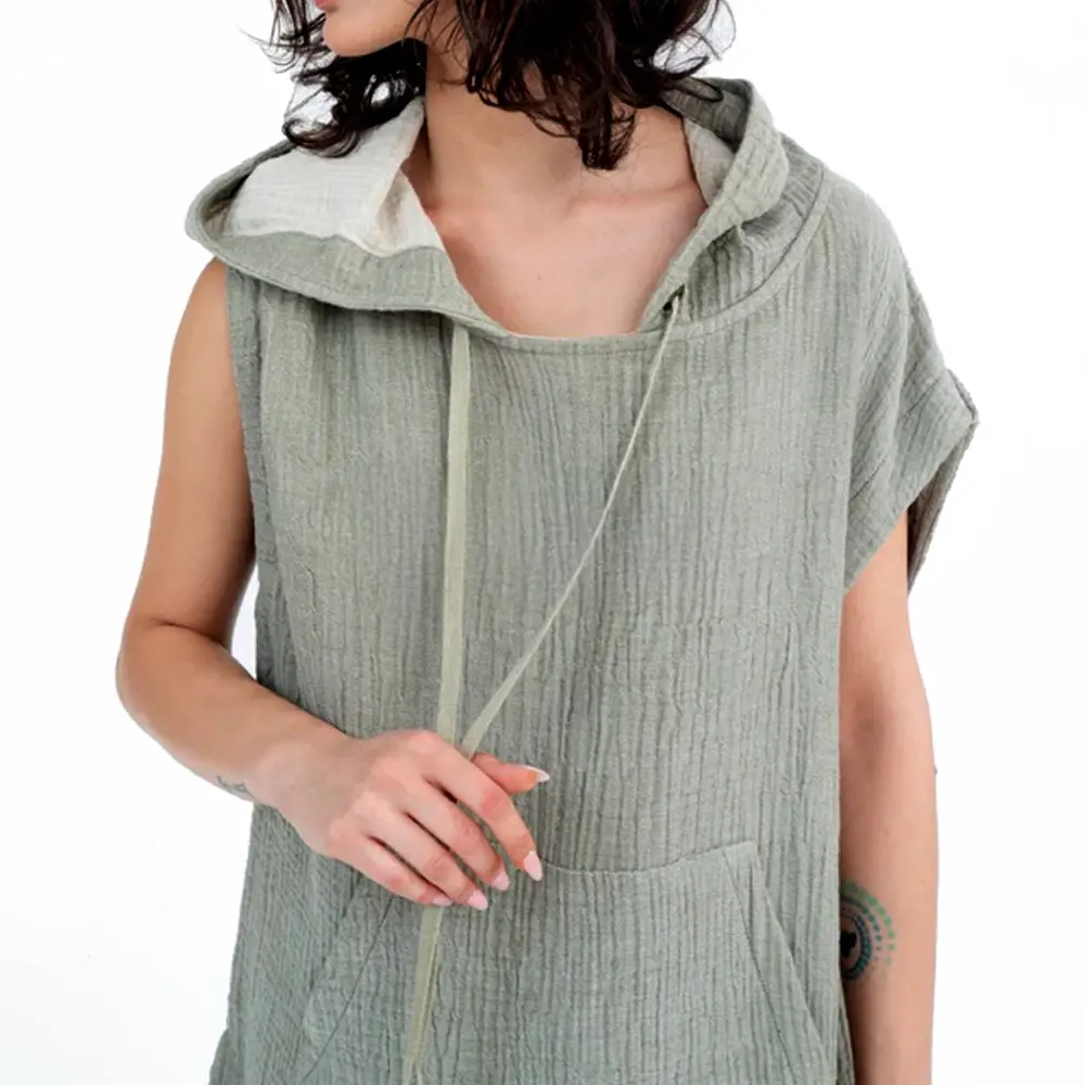 Flow Adults Turkish Cotton Poncho - Unisex Changing Poncho, Beach Cover Up, One Size