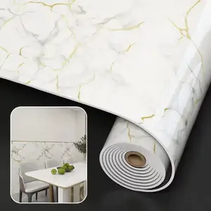 Marble Thick Foam Bedroom Wall Paper, Marble Backsplash Wallpaper, Ceramic Tile Self Adhesive, Waterproof Bathroom Sticker, Mould Proof, Moisture Resistant, Heat Insulated