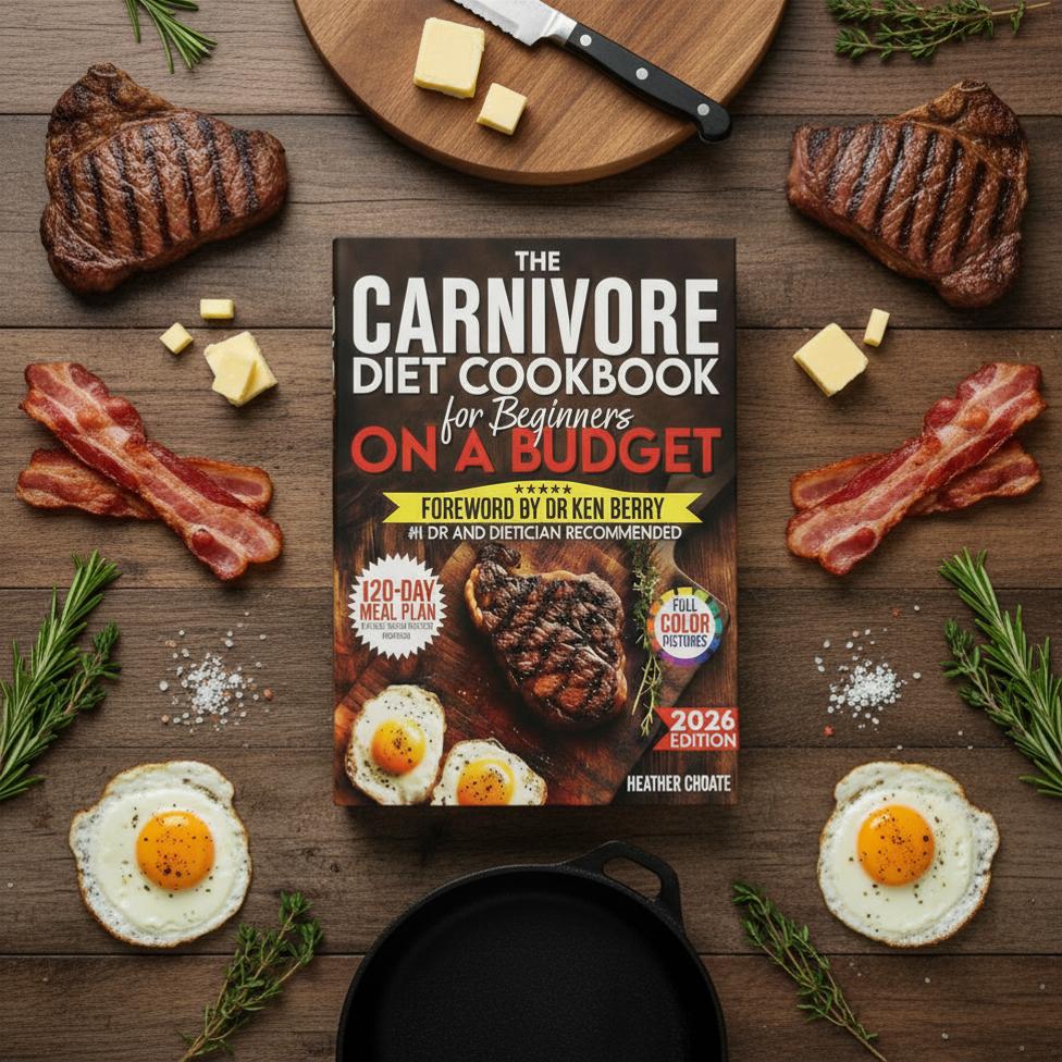 The Carnivore Cookbook for Beginners on a Budget: A Beginner-Friendly Guide to 120 Days of Simple Meal Planning, Smart Grocery Shopping & Affordable Meat-Based Recipes ($7/Day Blueprint + Bonuses) Paperback