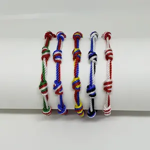 Knotted Friendship Bracelet. Mexico, Colombia, USA, Estonia, and Perú flag