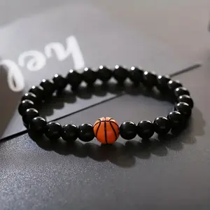The Basketball Boy Beaded Bracelet Is the Best Gift for Sports Boys, Suitable for Fans.It Is a Jewelry Gift for Sports Teams and an Adjustable Bracelet for Basketball Players and Enthusiasts