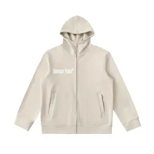 Camel Essential Heavyweight High Neck Zip-Up Hoodie