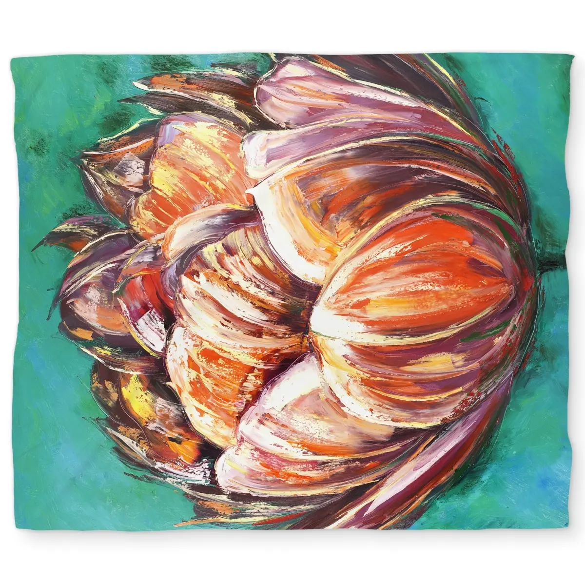 360 Stand King Size Turquoise Abstract Double Tulips Decorative Duvet Cover Set, Soft Bedroom Bedding, Botanical Floral Home Textiles & Soft Furnishings, Bedroom Bedding Set