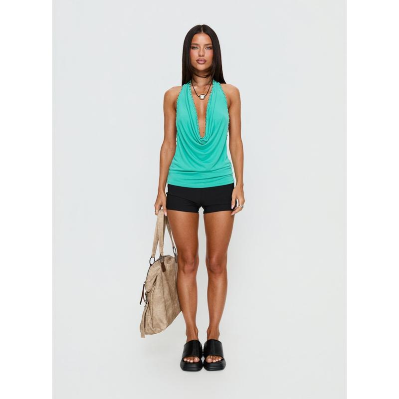 Khoda Studded Halter Top Turqouise