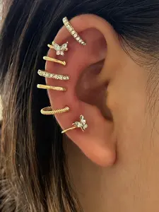 Fashion C-Shaped Ear Bone Clips Set, No Piercing Needed, Elegant Design, Small Size, Perfect for Daily Wear, 6-Piece Set, Non Piercing Earrings