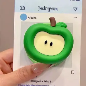 Green Apple Phone Holder Cute 3d Fruit Magnetic Holder Phone Griptok Grip Tok All Phone Stand Support For Iphone Magsafe Smart