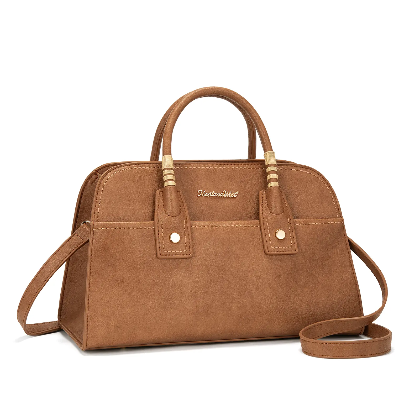 Montana West Wrapped Handle Boston Bag for Women with Detachable and Adjustable Shoulder Strap