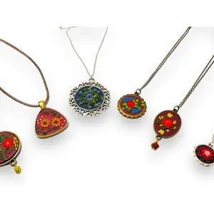 Polymer Clay Floral Sculpted Necklace