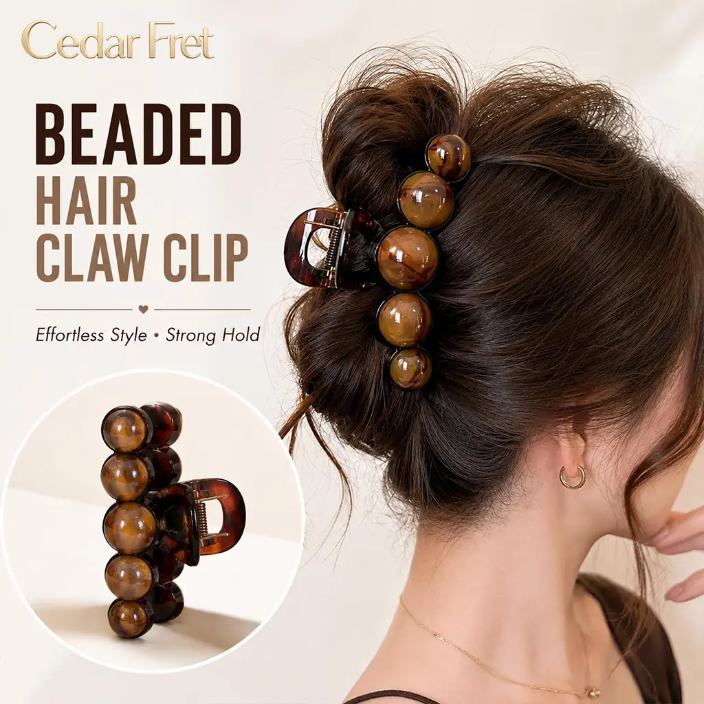 Amber Bubble Ball Hair Clip, Large Strong Grip for Thick Hair, Vintage Acetate Material, Women's Hair Accessory for Styling and Daily Wear, Ponytail, Ponytail Claw Clip, Hair Claw Clips
