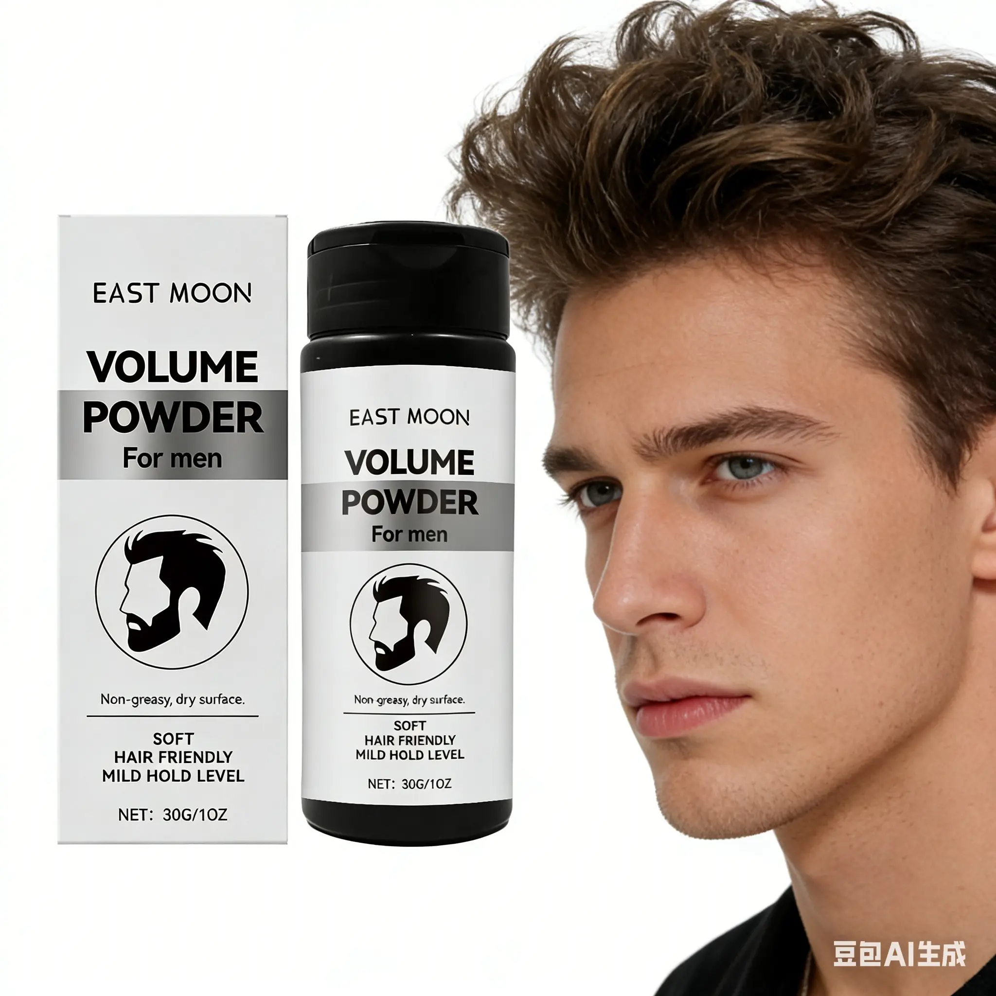 Men's Volumizing Texturizing Powder Control Oil-Free Dry Hair Styling Powder, Volume Bangs Matte Fresh Long-Lasting Hold, No-Wash Formula Hairstyling Texturizing Powder