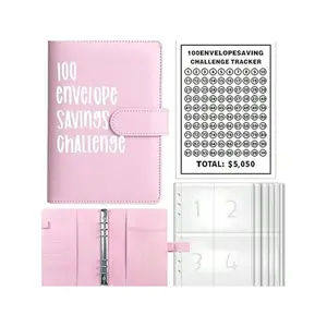 $5,050 Money Saving Challenge Binder – 100 Envelopes Budget Book with Numbers, A5 Cash Envelope System for Financial Goals & Debt Payoff