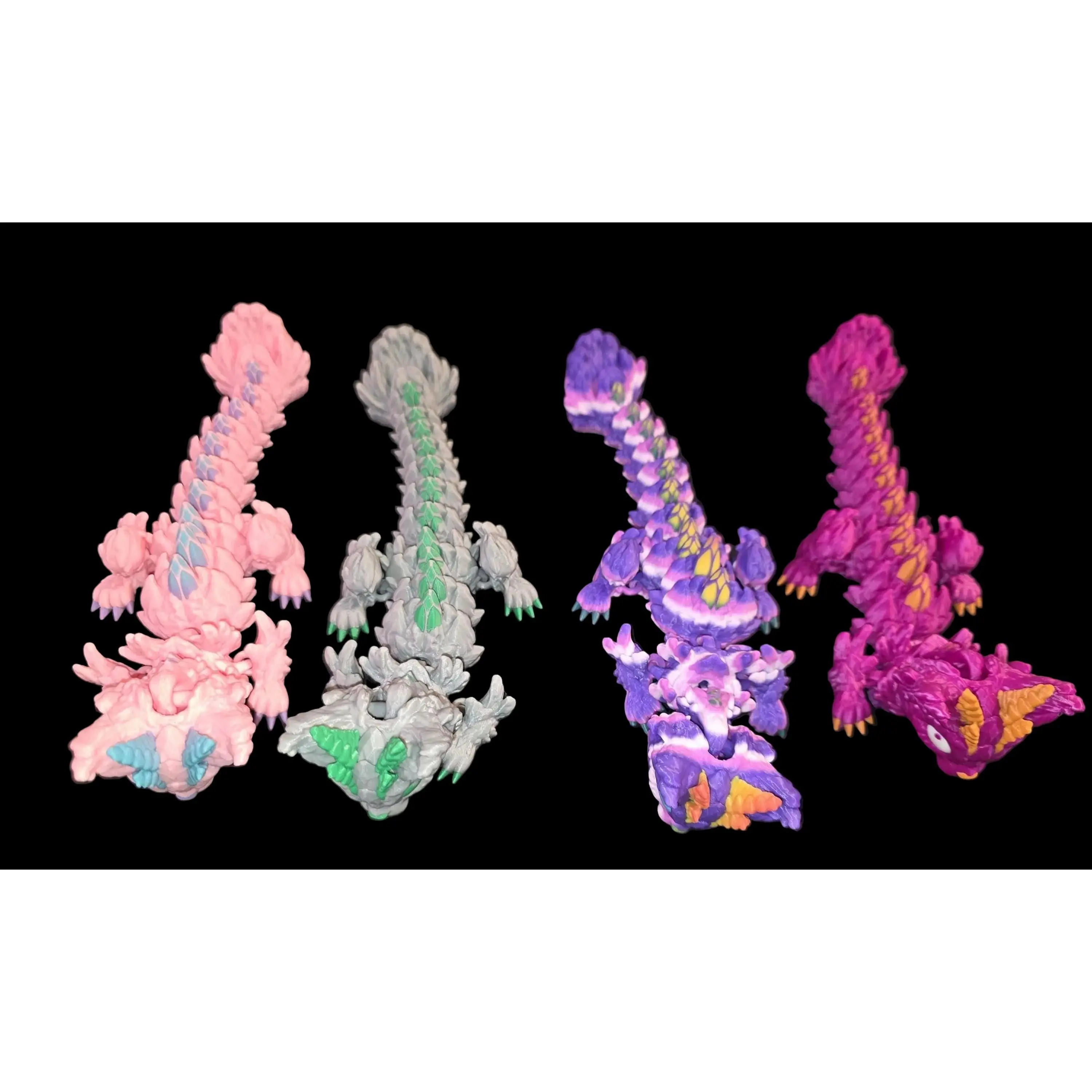 Custom Color Toy Articulated Baby Cat Dragon Purple Primary Color