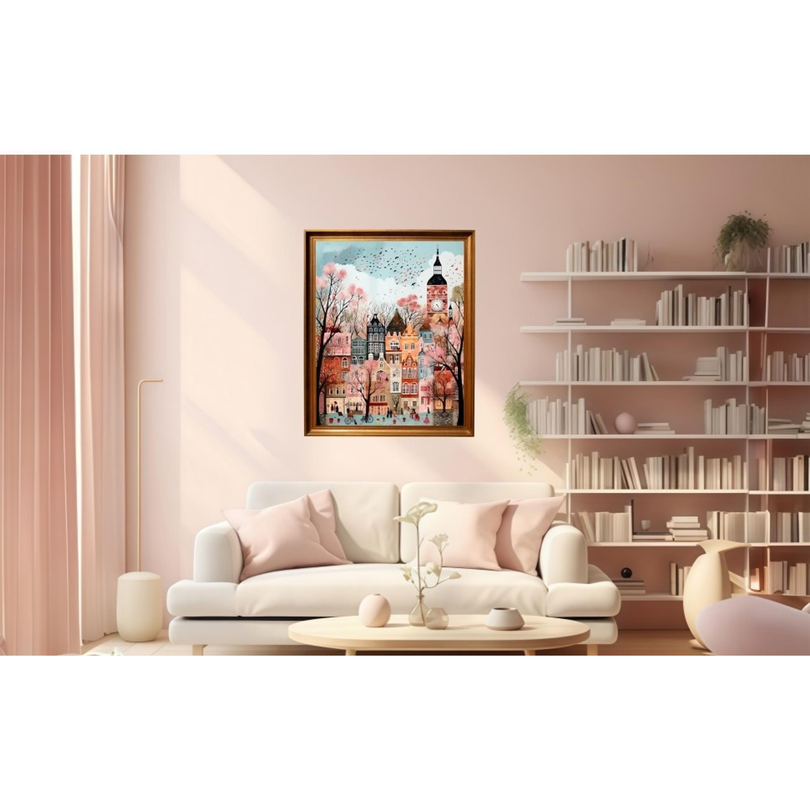 Unframed 16x20 in London Theme Acrylic Paint by Numbers Kit for Adult Beginners - Easy DIY Home Wall Decor with Acrylic Brushes