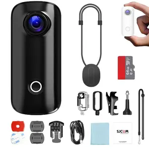 SJCAM C100 Plus 4K Thumb POV  Action Camera with Magnetic Pendant for Hands-Free Vlogging and Sports Recording,Thumb 135° POV Portable Body Cam, Tiny Size, Hands Free, 30m Waterproof ,EIS Stabilization, Mount Anywhere
