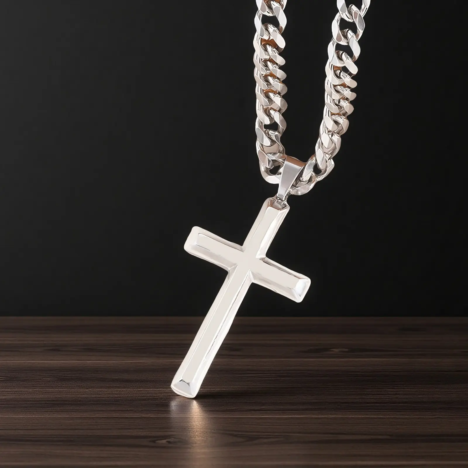 Gold Plated Cross Necklace Stainless Steel Matching Men's Cross Pendant Necklace leavitt  necklace gold cuban link chain silver tone