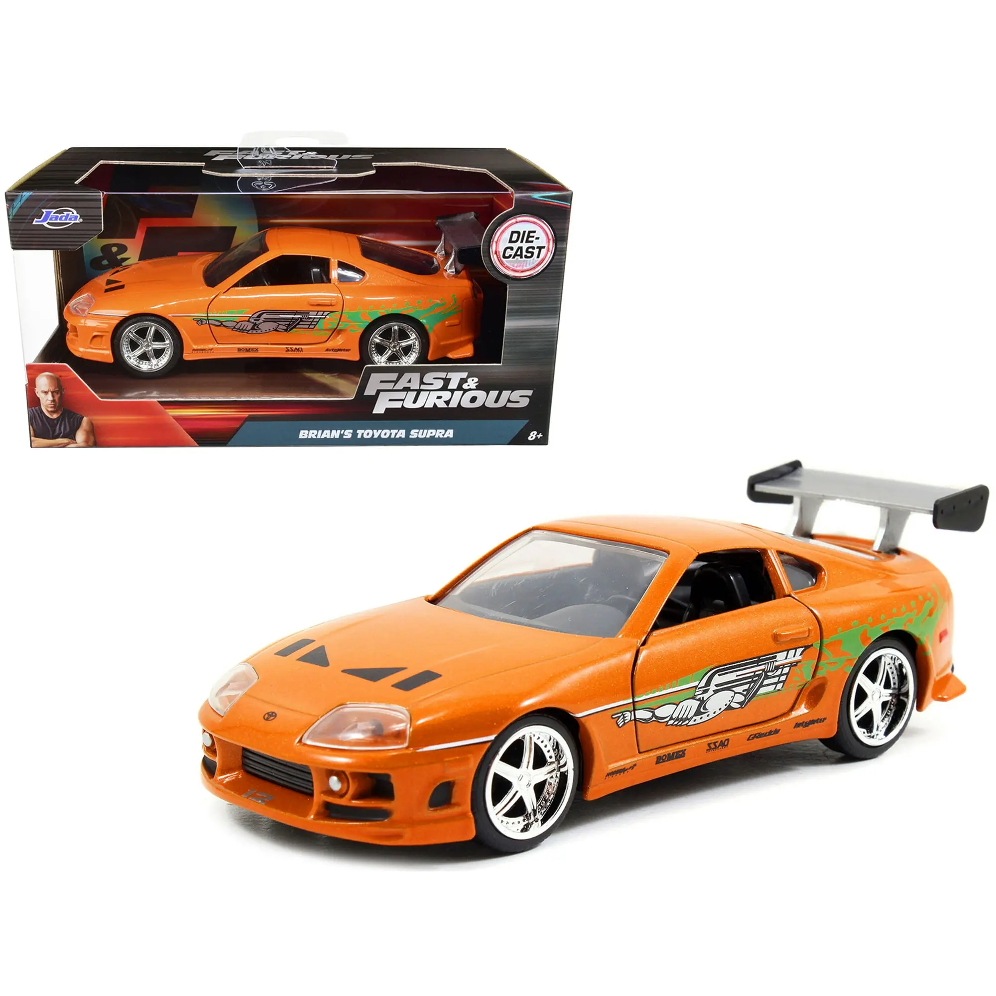 Brian's Toyota Supra Orange "Fast & Furious" Movie 1:32 Diecast Model Car by Jada