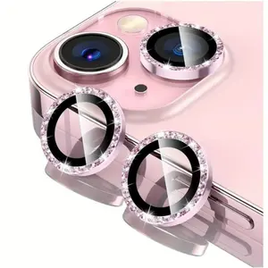 Premium Tempered Glass Camera Lens Protectors with 3D Glitter Bling for iPhone Smartphone - Ultimate Protective Protection for Your Phone! Accessories
