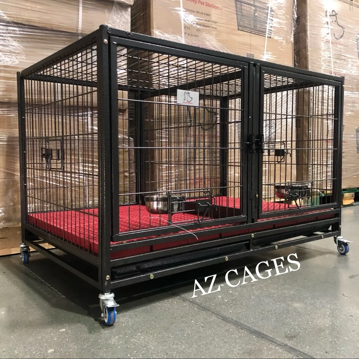 New in Box  lDivider Dog Pet Kennel Cage COMFY PLASTIC FLOOR️ Dimensions: 43”L X 28”W X 26”H