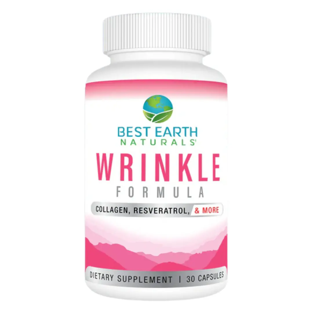 Wrinkle Formula - Collagen, Resveratrol, Hyaluronic Acid & More for Youthful, Radiant Skin - 30 Capsules