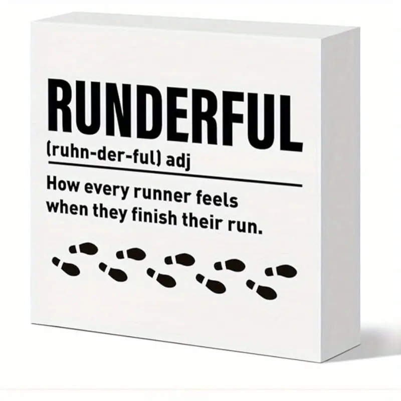Runner Gift for Women Men, Running Lover Christmas Birthday Gift Marathon Runner Gift for Women Men Home Office Gym Fitness Decor Workout Decoration Wooden Sign, How Every Runner Feels 5x5 inch