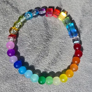 PRIDE rainbow bracelet shimmery beads 6mm