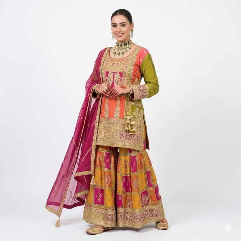 RANG Collection Colorful Indian Suit for Women Traditional Summer Casual Dress Vibrant Cultural Heritage Attire