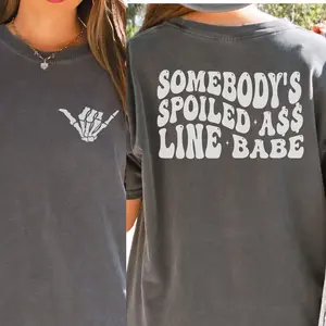 Lineman Girlfriend Shirt, Line Girlfriend Long Sleeve Comfort Colors, Journeyman Lineman Fiancee Gift, Spoiled Line Babe Sweatshirt