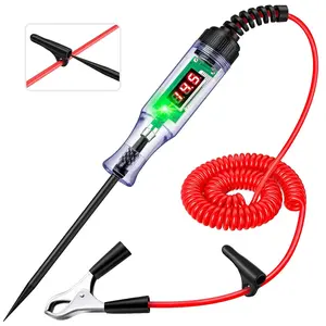 Automotive Test Light 5-90V LED Digital Voltage Tester with Voltmeter Bidirectional Light Circuit Tester Extended Spring Wire & Probe Auto Electric Test Pen for Car Truck SUV