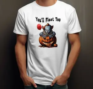 You'll Float Too Shirt, Pennywise Halloween Horror Shirt, Halloween Horror Character Shirt, Halloween Pennywise Shirt, Halloween Shirt