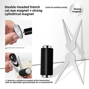 Y-shaped cat eye nail styling assistance tool specialized cat eye tracker trendy 3D Press-On Nail Art Set diy nail art design loupes  nail  tech diy nail art supply Square 3D Santa Claus Press-On  Manicure Cutics equipment spring enthusiast beginner kit