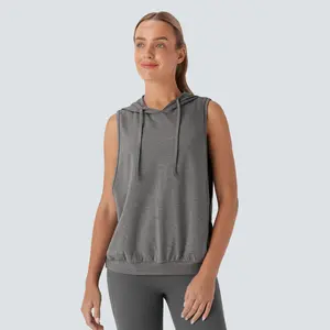 Halara Hooded Drawstring Sleeveless Workout Tank Top