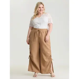 【Summer Turn-Up】BlOOMCHIC Plus Size Pure Cotton Drawstring Split Side Pants [M-6X] 2026 Summer Pick for Mother's Day