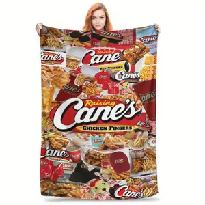 Cozy Canes Chicken Fingers Xmas Gifts Blanket - Ultra Soft Christmas Throw for Him/Her, Cozy Flannel Plush Bedding Couch Decor A1210-086