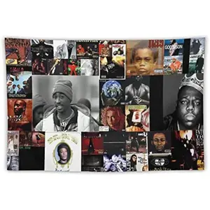 Rap Hip Hop Music Singer Rapper Set Polyester Painting Tapestry Wall Art Prints Hanging Tapestries Bedroom Home Modern Decoration boys and girls room decor