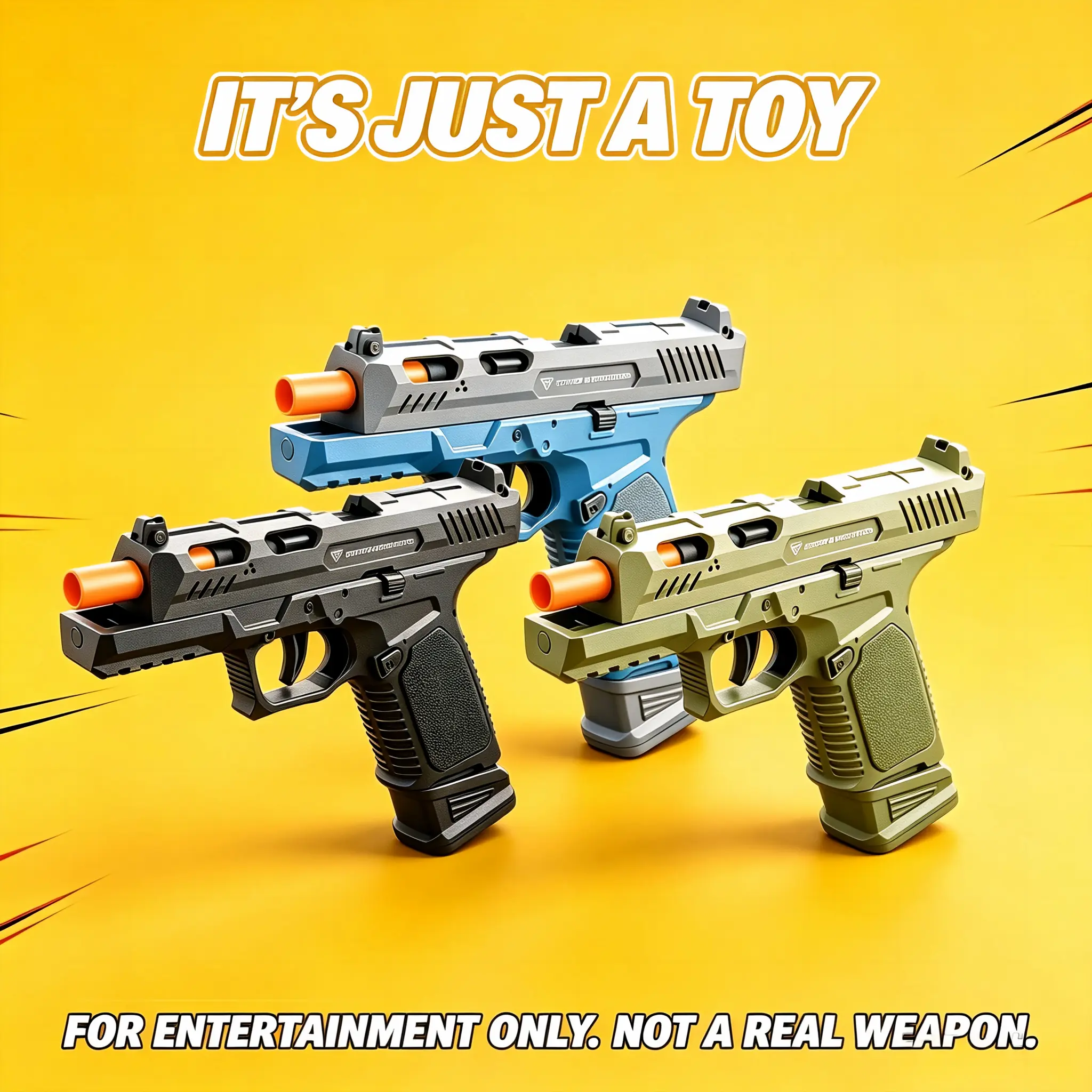 SIG17 Miniature Blaster Toy Kit, Outdoor Plastic Shell Toy with Non-Removable Orange Muzzle for 14+ Teens, Realistic Look - Teen Boy Gift, Boy Gifts for Holiday, Age 14+
