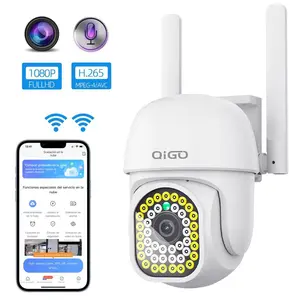 Qigo security camera intelligent 360 ° wireless outdoor monitoring, rotatable and automatically tracks homes and offices
