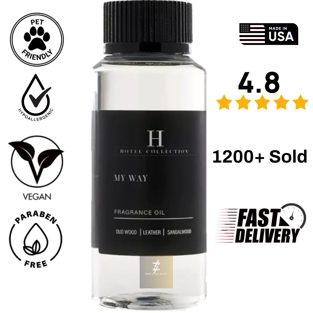 Hotel Collection My Way Essential Oil Scent - Luxury Hotel Inspired Aromatherapy Scent Diffuser Oil - Lush Sandalwood, Warm Virginia Cedar, and Beauti