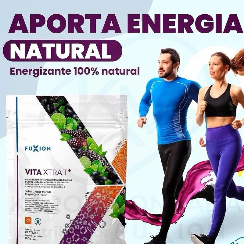 FuXion Vita Xtra T - Fast Acting Energizing Herbal Tea - Energy Boost Powder - Natural Vitality Support - 28 Sticks Beverage Vitamin Drink Flavor