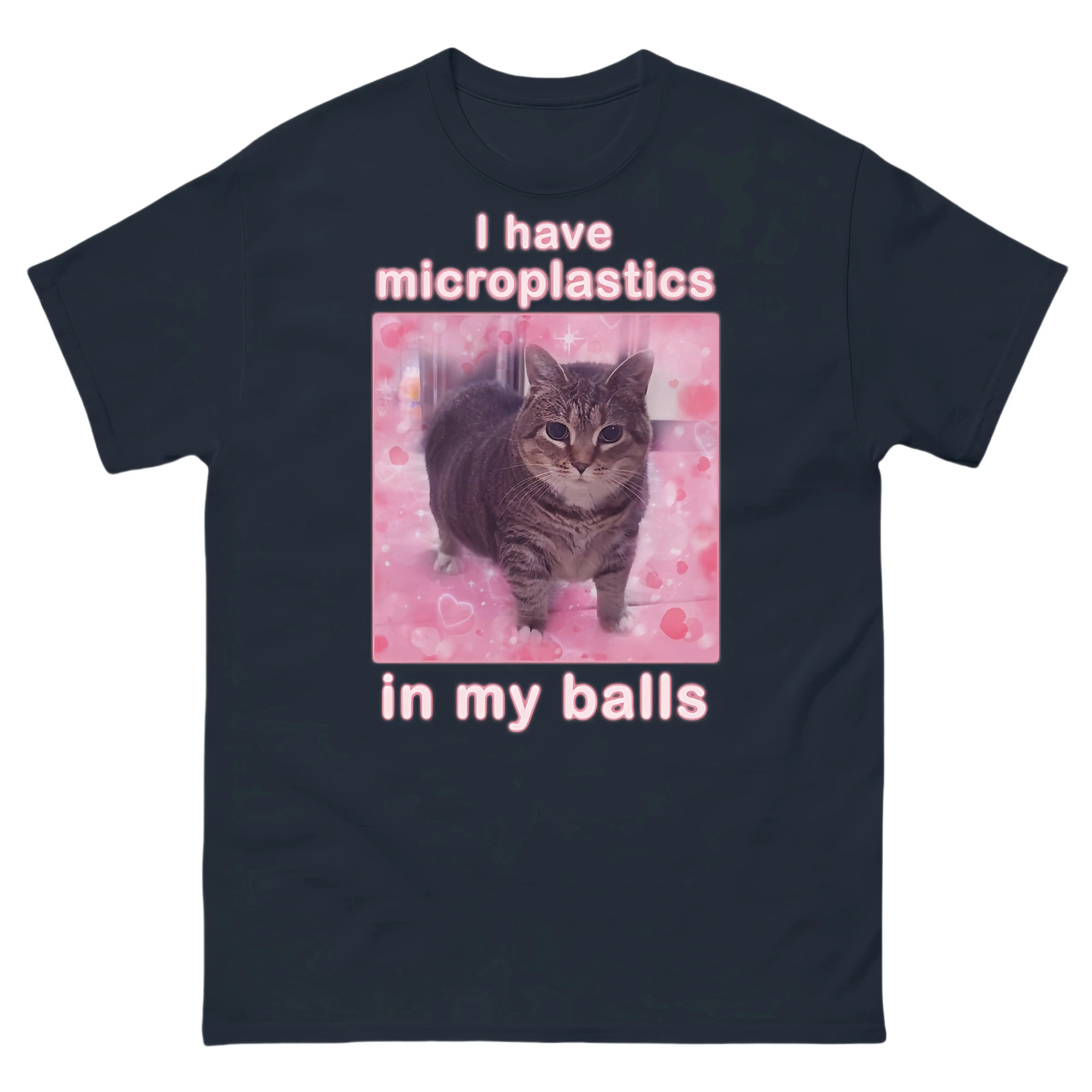 [100% Cotton] I Have Microplastics In My Balls Funny Cat Meme T-Shirt, Gift For Woman, Ironic Cats Shirt, Stupid Silly Gifts, Goofy Ahh Cat Tee Shirt Gift Casual Golf Gift T-Shirt For Men And Women