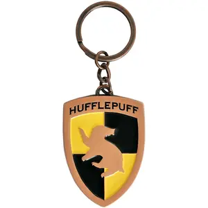 Harry Potter Hufflepuff House Badge Crest Metal Keychain | Multi-Color Key Ring