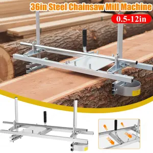 36-in Steel Chainsaw Mill Planking Milling Bar with 0.5-12in Cutting Thickness Adjustable DIY Lumber Mill for Builders and Woodworkers A Flexible Cutting Guide System for Builders and Woodworkers.